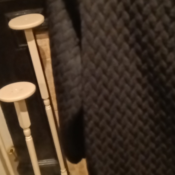 NWT NYCC black embossed l/s coat w big pockets & side slits Sz Med - Picture 6 of 13